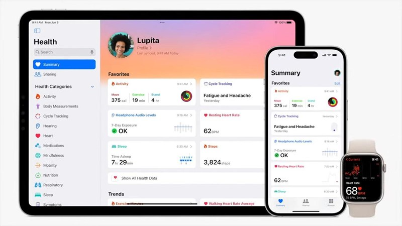 Apple Health lần đầu xuất hiện trên iPad Apple Health lần đầu xuất hiện trên iPad