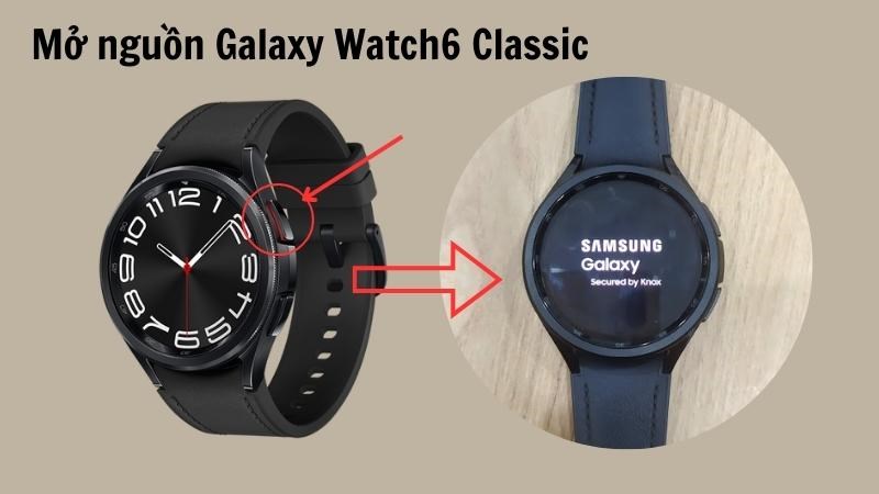 Ân giữ nút trên cùng bên phải (có viền đỏ) đến khi màn hình sáng và Samsung Galaxy hiện lên Ân giữ nút trên cùng bên phải (có viền đỏ) đến khi màn hình sáng và Samsung Galaxy hiện lên