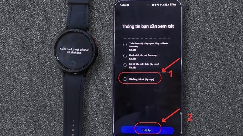 Tick chọn Tôi đồng ý tất cả (Tuỳ chọn) > Chọn Tiếp tục Tick chọn Tôi đồng ý tất cả (Tuỳ chọn) > Chọn Tiếp tục