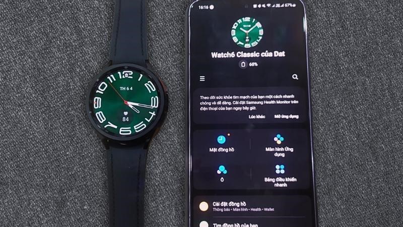 Giao diện khi Galaxy Watch6 Classic và điện thoại kết nối thành công Giao diện khi Galaxy Watch6 Classic và điện thoại kết nối thành công