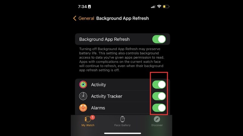 z Tắt Background App Refresh và các ứng dụng khác