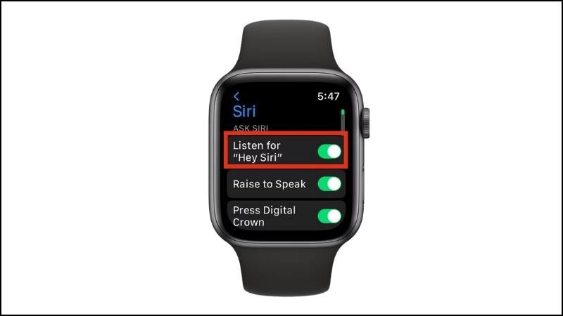 Tắt tùy chọn Listen for “Hey Siri” Tắt tùy chọn Listen for “Hey Siri”