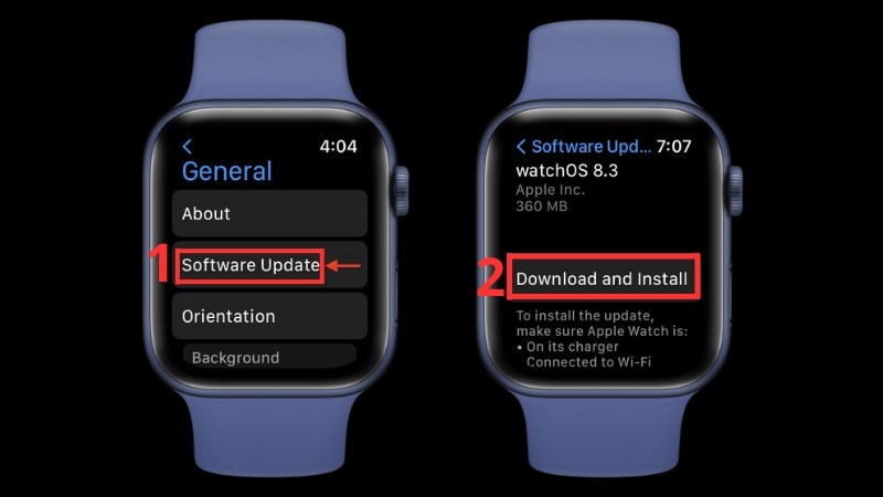 z Chọn Software Update. > Bấm vào Download and Install