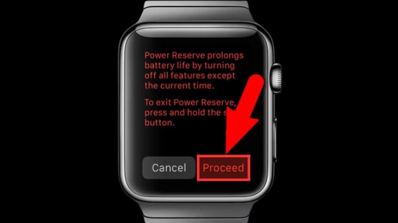 Nhận được thông báo Low Power > Chọn Power Reserve > Chọn Proceed Nhận được thông báo Low Power > Chọn Power Reserve > Chọn Proceed