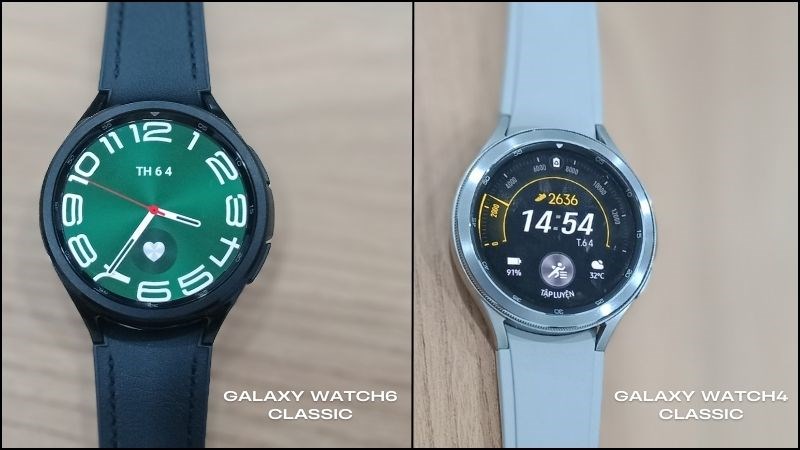 Galaxy Watch6 Classic có viền benzel mảnh hơn Galaxy Watch4 Classic Galaxy Watch6 Classic có viền benzel mảnh hơn Galaxy Watch4 Classic