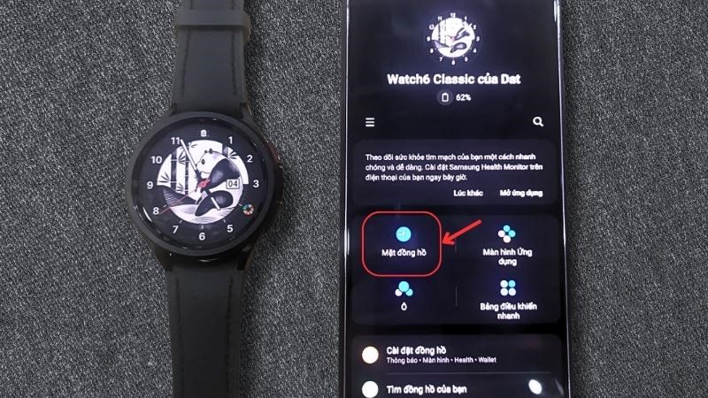 Mở ứng dụng Wearable trên điện thoại > Chọn Mặt đồng hồ Mở ứng dụng Wearable trên điện thoại > Chọn Mặt đồng hồ