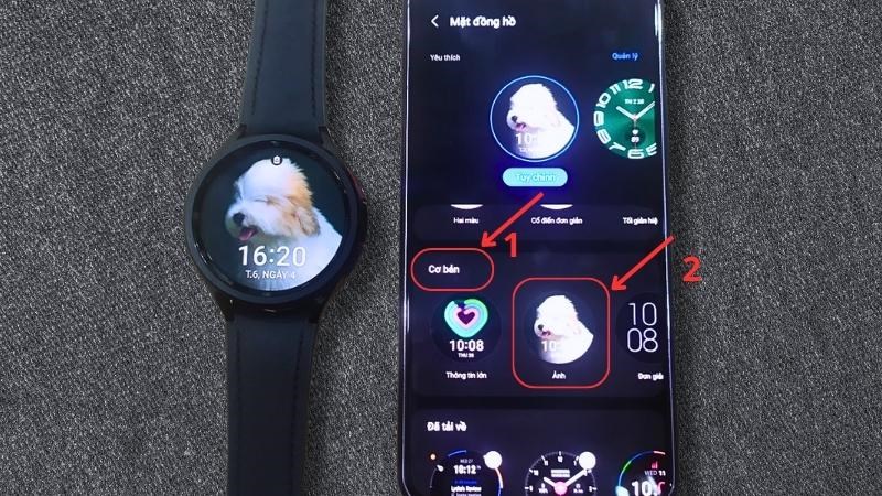 Lướt xuống phần mục Cơ bản > Chọn Ảnh Lướt xuống phần mục Cơ bản > Chọn Ảnh