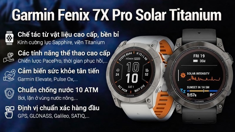 Đồng hồ Garmin Fenix 7X Pro Solar Titanium thích hợp cho người yêu thích các môn thể thao ngoài trời