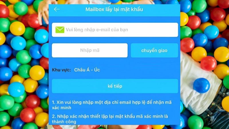 z Nhập địa chỉ email rồi bấm Chuyển giao