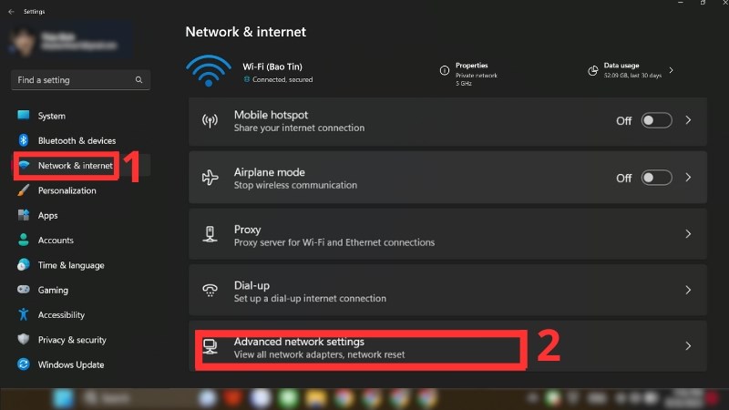 Network & Internet > Advanced Network Settings Network & Internet > Advanced Network Settings
