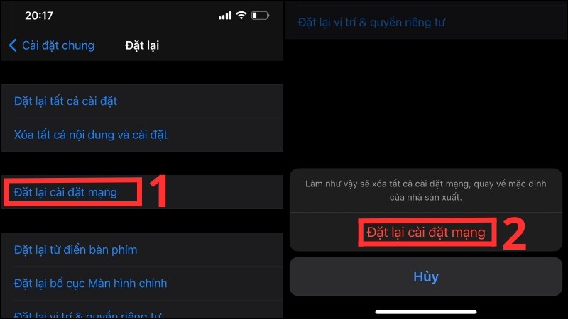 Đặt lại cài đặt mạng (Reset Network Settings) 
