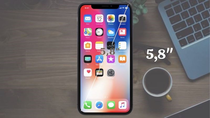 Màn hình tai thỏ trên iPhone X với kích thước lên tới 5,8 inch