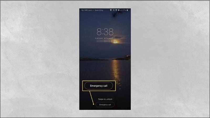 Nhấn dòng chữ Emergency Call trên giao diện màn hình khóa