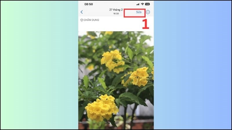 Chọn Sửa ở phía trên ảnh