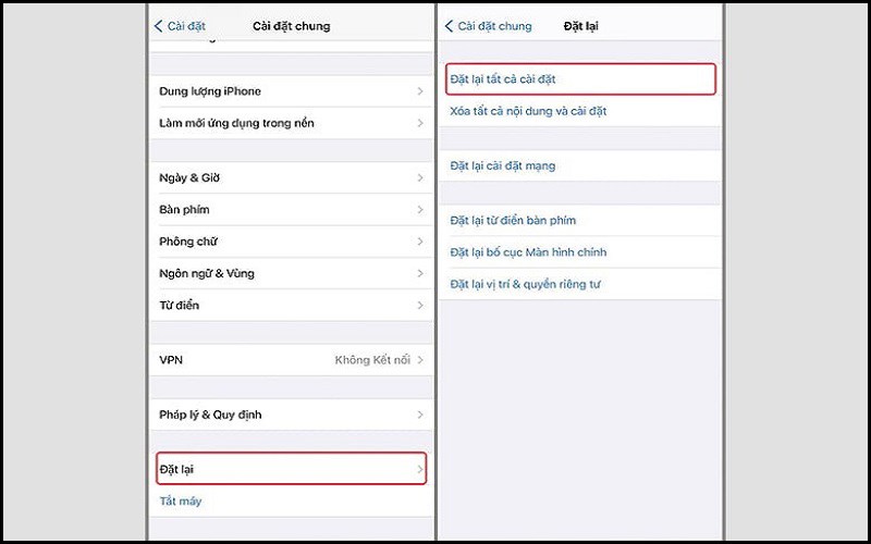 Đặt lại iPhone của bạn Đặt lại iPhone của bạn