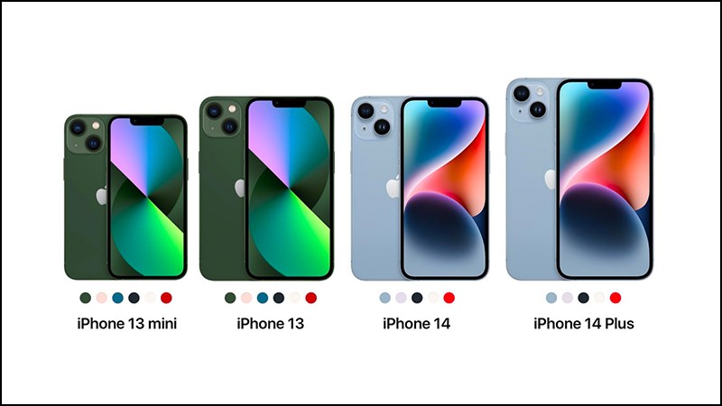 So sánh giữa kích thước iPhone 13 Series và iPhone 14 Series So sánh giữa kích thước iPhone 13 Series và iPhone 14 Series
