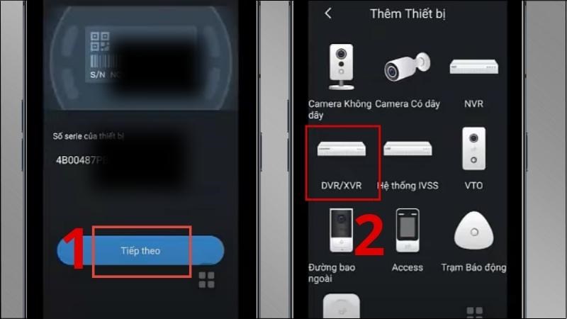 Chọn Tiếp theo > Chọn DVR/XVR