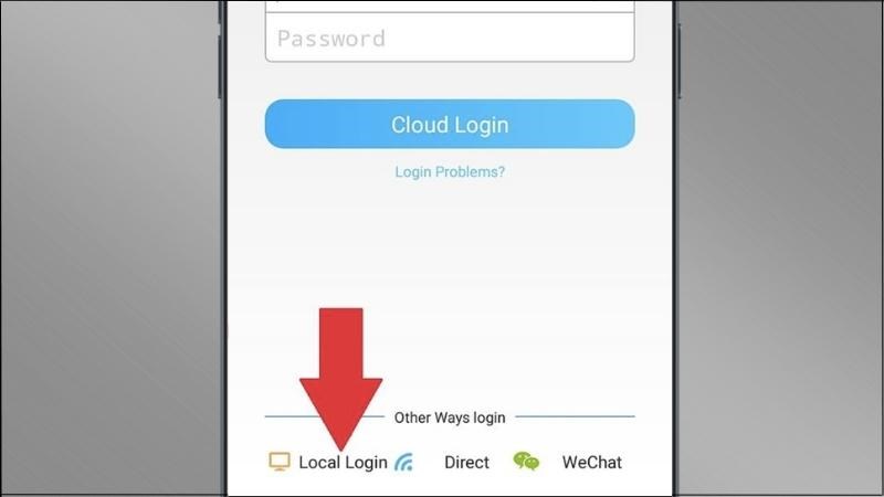 Chọn biểu tượng Local Login