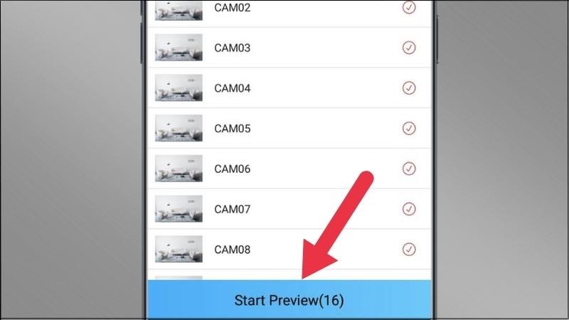 Chọn camera vừa thêm > Chọn Start Preview để xem