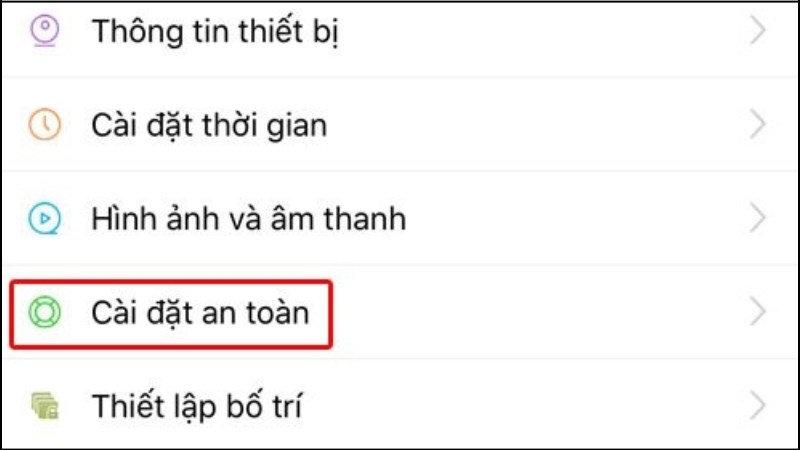 z Trong giao diện của ứng dụng, bạn chọn vào mục Cài đặt > Cài đặt an toàn