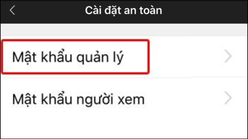 z Chọn Mật khẩu quản lý