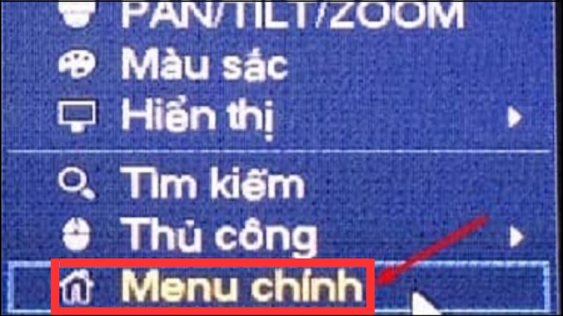 Tìm đến Menu chính và nhấn chuột phải vào đó