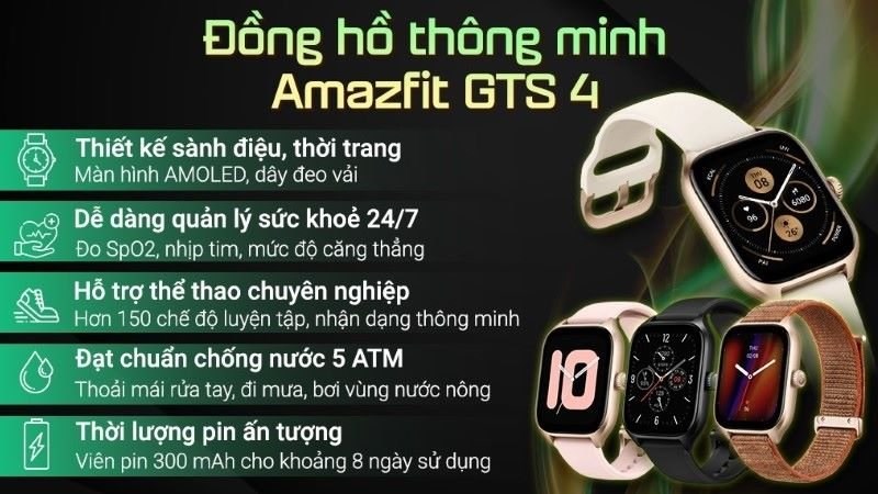 Amazfit GTS 4 42.7mm được trang bị hệ thống định vị băng tần kép cùng 6 vệ tinh