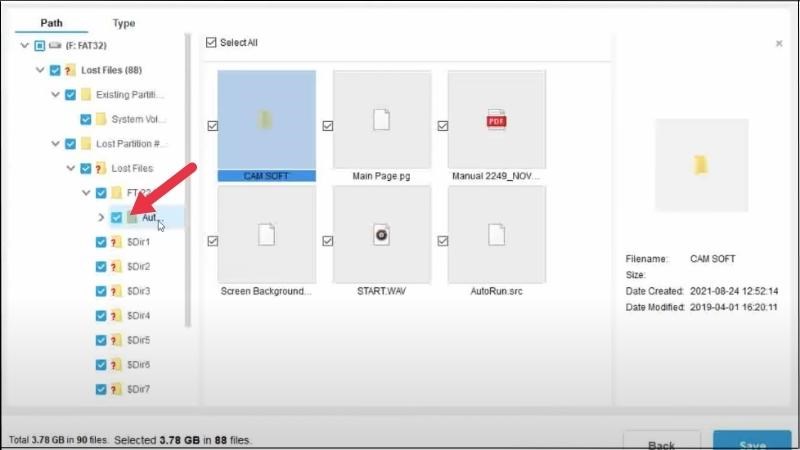 Lựa chọn các video muốn khôi phục bằng cách tick vào các ô vuông Lựa chọn các video muốn khôi phục bằng cách tick vào các ô vuông