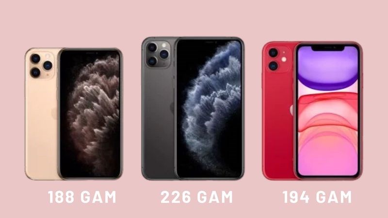 Trongj lượng của iPhone 11 series Trọng lượng của iPhone 11 series