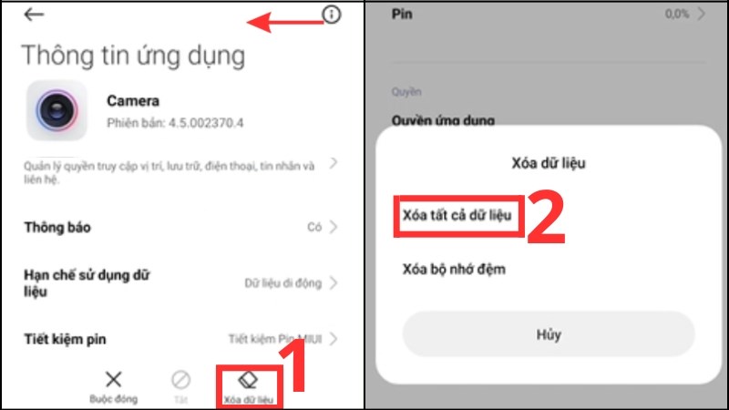 Xóa dữ liệu > Xóa tất cả dữ liệu Xóa dữ liệu > Xóa tất cả dữ liệu