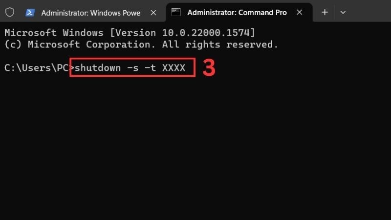 Nhập câu lệnh hẹn giờ tắt máy Windows 11