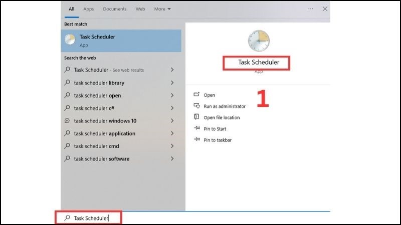 Mở Start, nhập Task Scheduler rồi mở công cụ