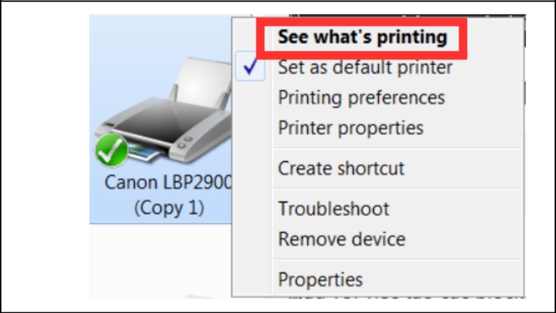 Chọn See what's printing