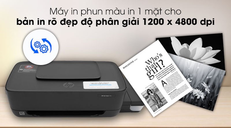 Máy in phun màu HP Ink Tank 115 (2LB19A) có thể đáp ứng các nhu cầu in ấn văn phòng cơ bản Máy in phun màu HP Ink Tank 115 (2LB19A) có thể đáp ứng các nhu cầu in ấn văn phòng cơ bản