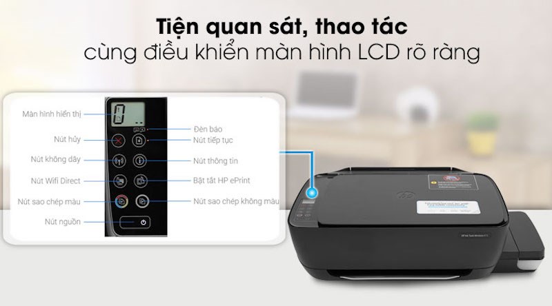 Máy In Phun Màu HP đa năng in scan copy Ink Tank 415 WiFi có thiết kế dễ ứng dụng với kiểu dáng nhỏ gọn, đường nét tinh tế, mềm mại Máy In Phun Màu HP đa năng in scan copy Ink Tank 415 WiFi có thiết kế dễ ứng dụng với kiểu dáng nhỏ gọn, đường nét tinh tế, mềm mại