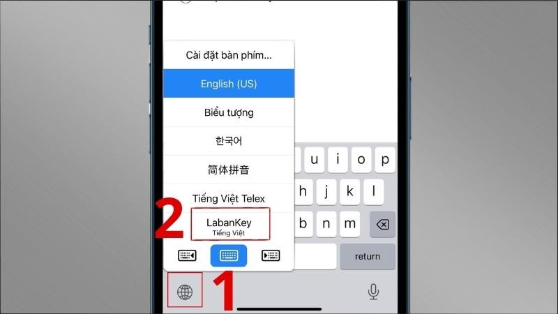 Nhấn giữ biểu tượng như hình > Chọn mục LabanKey Nhấn giữ biểu tượng như hình > Chọn mục LabanKey