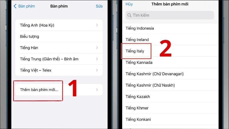 Chọn mục Thêm bàn phím mới và thêm ngôn ngữ Chọn mục Thêm bàn phím mới và thêm ngôn ngữ