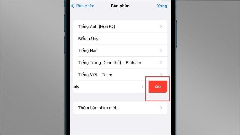 Kéo ngôn ngữ từ phải qua trái và chọn Xoá Kéo ngôn ngữ từ phải qua trái và chọn Xoá