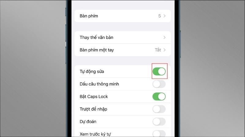 Bật tính năng Tự động sửa Bật tính năng Tự động sửa