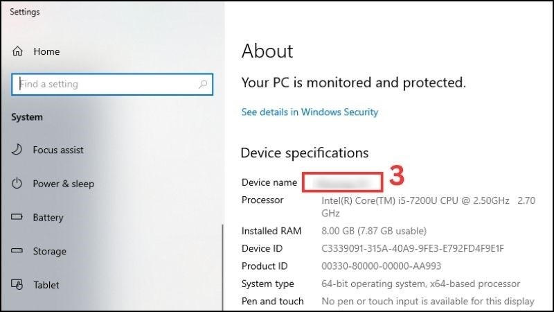 ddddd Tên thiết bị ở phần Device name