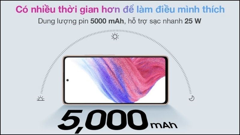 Dung lượng pin lớn giúp các tác vụ cơ bản hằng ngày không bị gián đoán