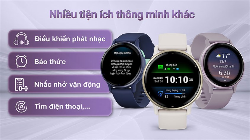 Nhiều tiện ích khác ưu việt đã đượng trang bị trên GARMIN vívoactive5