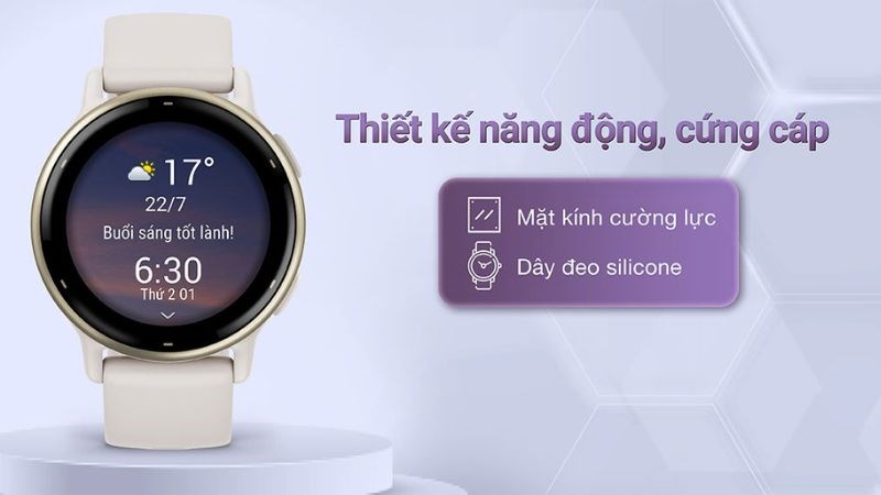 GARMIN vívoactive5 có thiết kế thời trang và nhỏ gọn