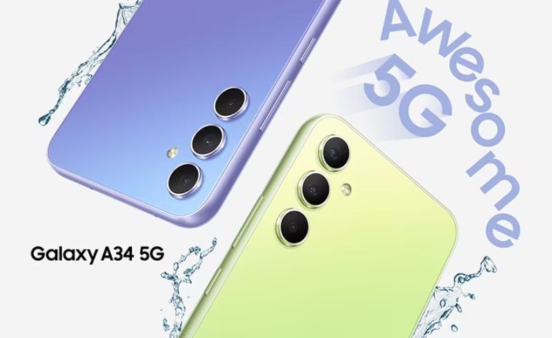 Samsung Galaxy A34 kháng nước, kháng bụi khi được tích hợp tiêu chuẩn IP67