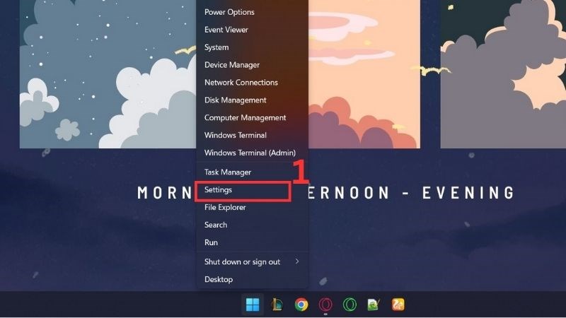 Tìm kiếm và chọn Settings Tìm kiếm và chọn Settings
