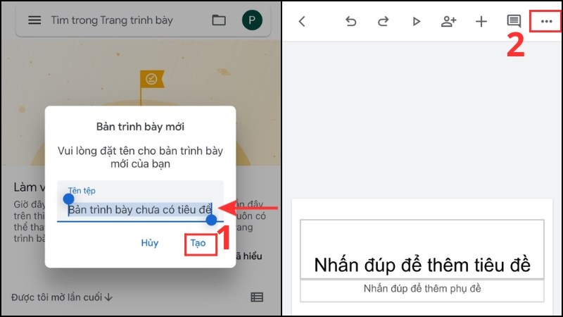 z Đặt tên cho bản trình bày mới