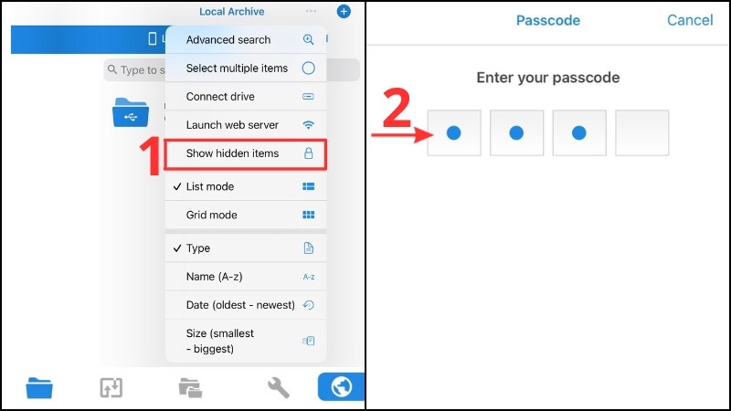 z Mở file đã ẩn