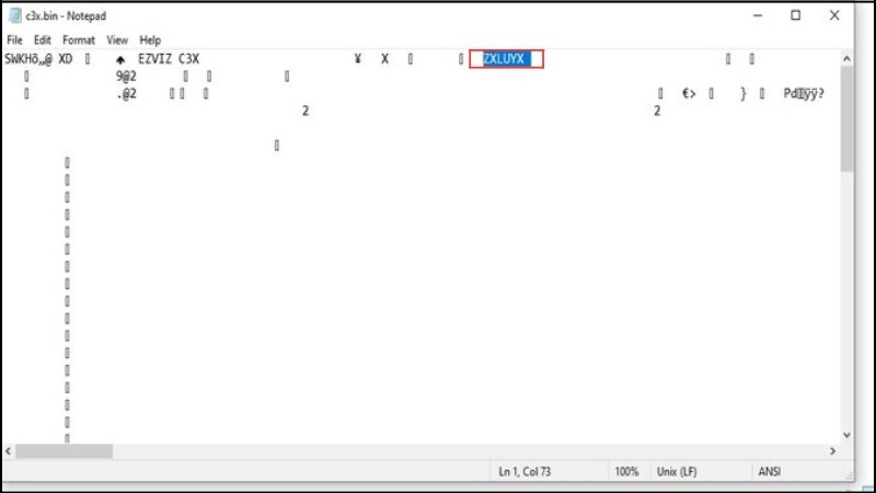 z Dùng notepad để mở file .bin