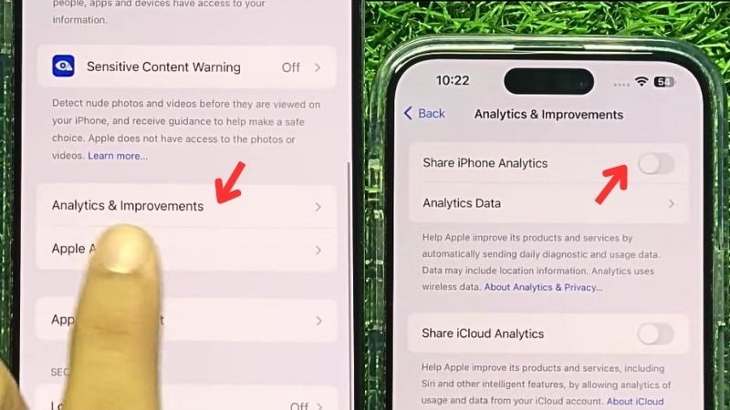 Tắt tính năng Share iPhone Analytics Tắt tính năng Share iPhone Analytics