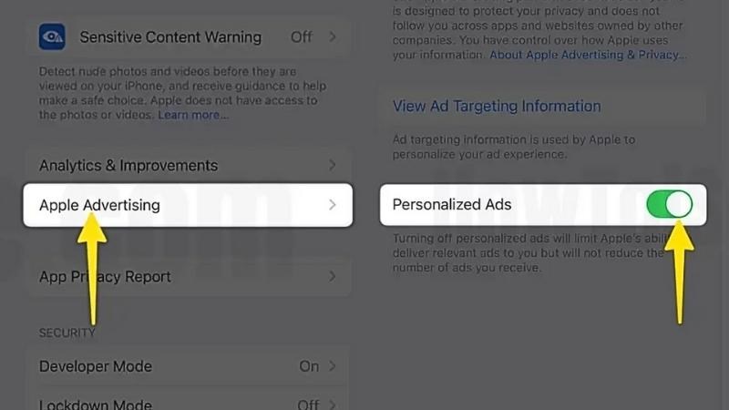 Bật Personalized Ads để bật tính năng Bật Personalized Ads để bật tính năng